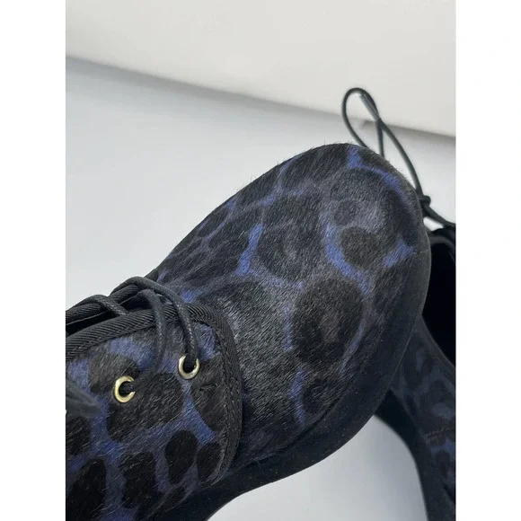 NEW NWT Nicole Laser Blue Leopard Animal Print Platform Leather Shoe Sz 8.5 & 10 - Picture 8 of 11